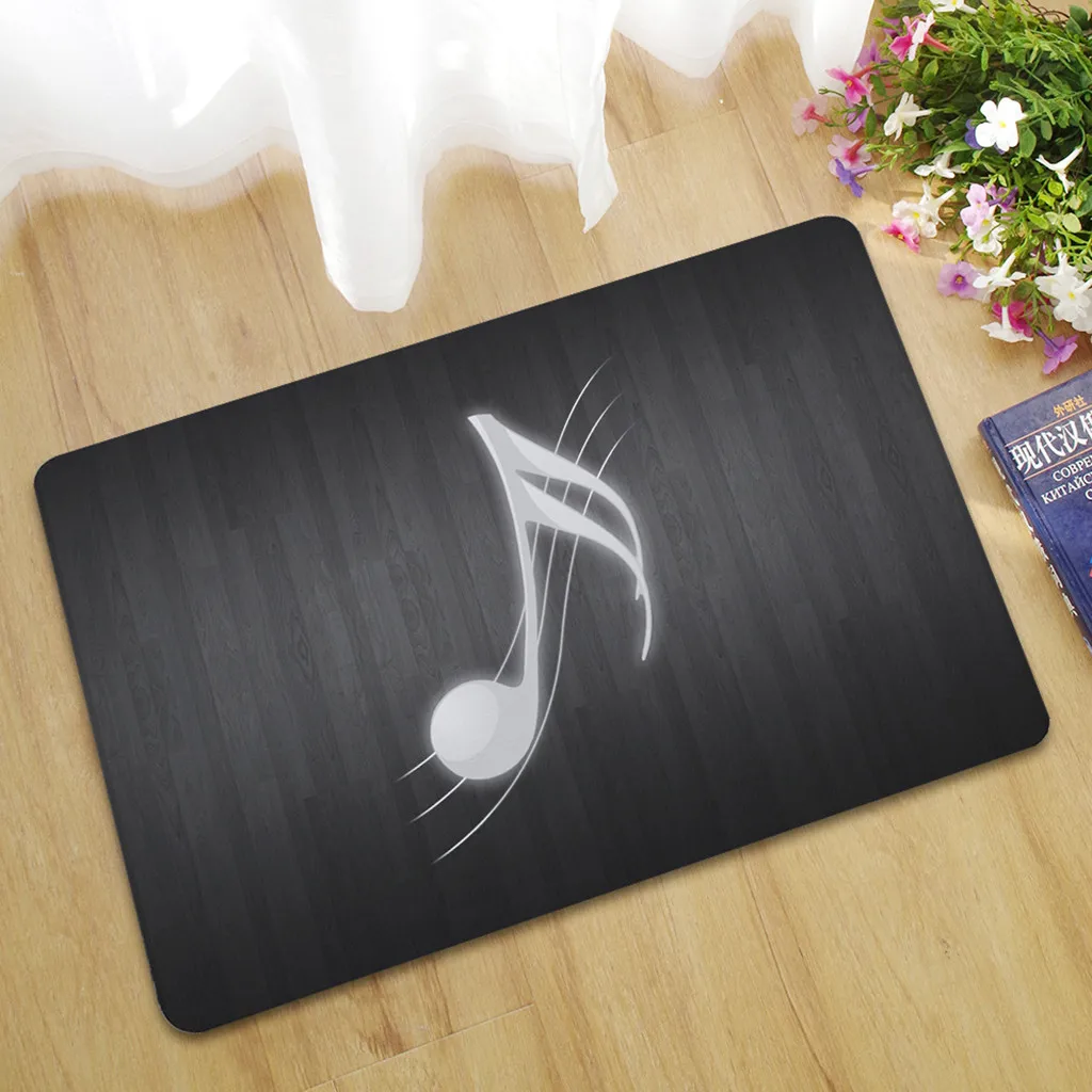 New Music Kitchen Carpet Door Mat Polyester Note Printing Flannel Bathroom Area Rugs Translucidus 19Jan17 P40 | Дом и сад
