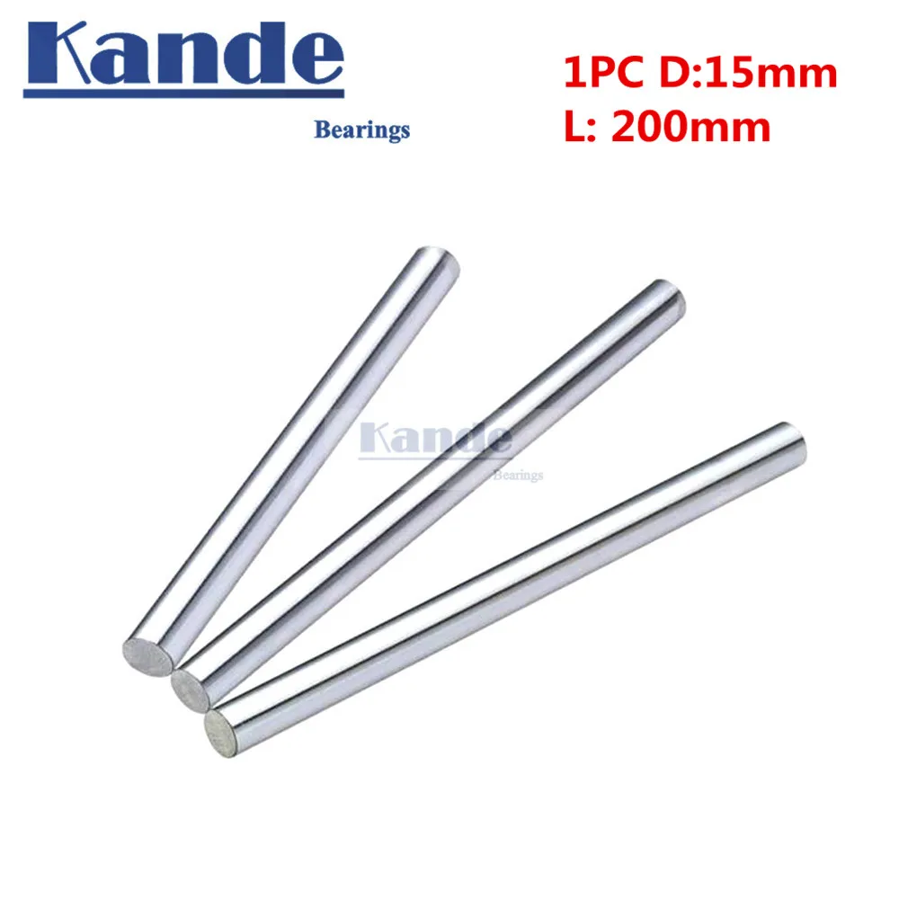 

Kande Bearings 1pc d:15mm 200mm 3D printer rod shaft 15mm linear shaft chrome plated rod shaft CNC parts