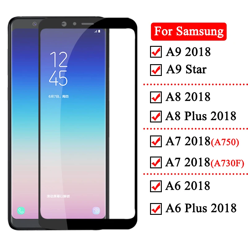 Защитное стекло для samsung Galaxy A9 A8 A7 A6 Plus Star 2018 Cam Защитная пленка экрана Glaxay A750 A730F