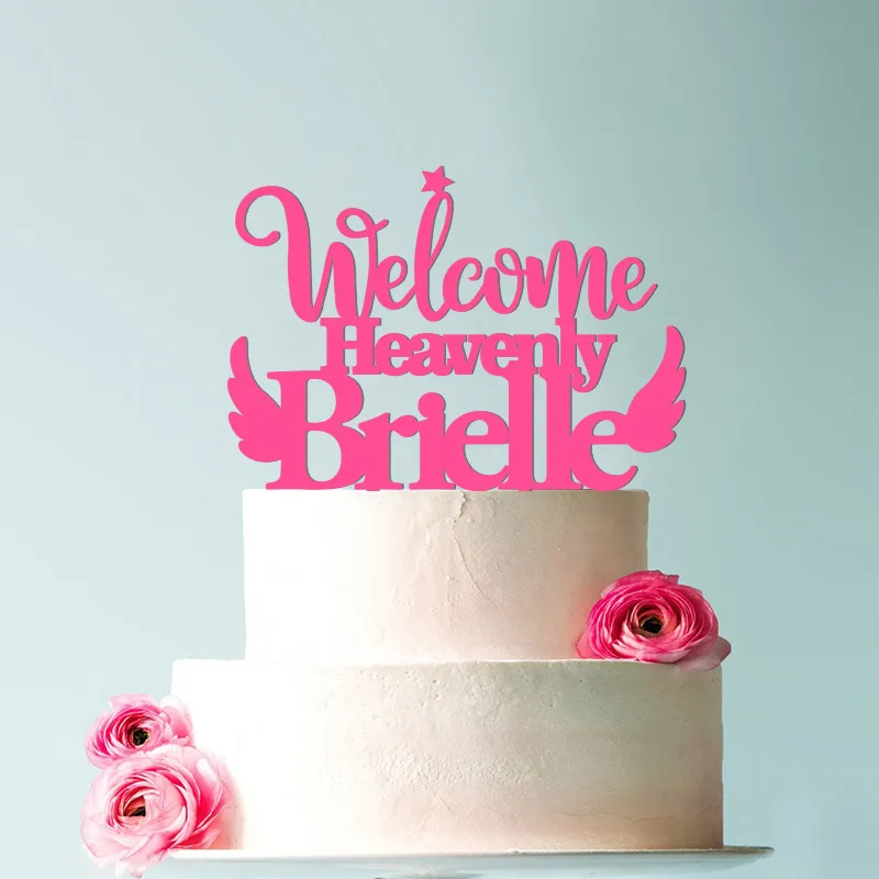 

Wings Cake Topper Welcome Baby Cake Topper, Baby Shower Party Decoration, Boy baby Shower Decor, Girl Baby Shower