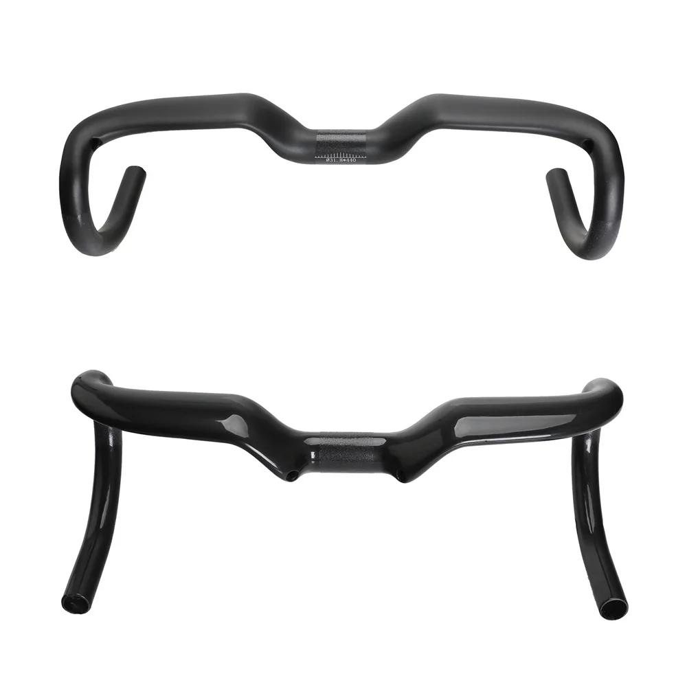 Toseek Cycling Road Bike Handlebar Bent Bar Ultralight Carbon Fiber Bicycle 31.8mm*400/420/440 Ultra-light Black | Спорт и