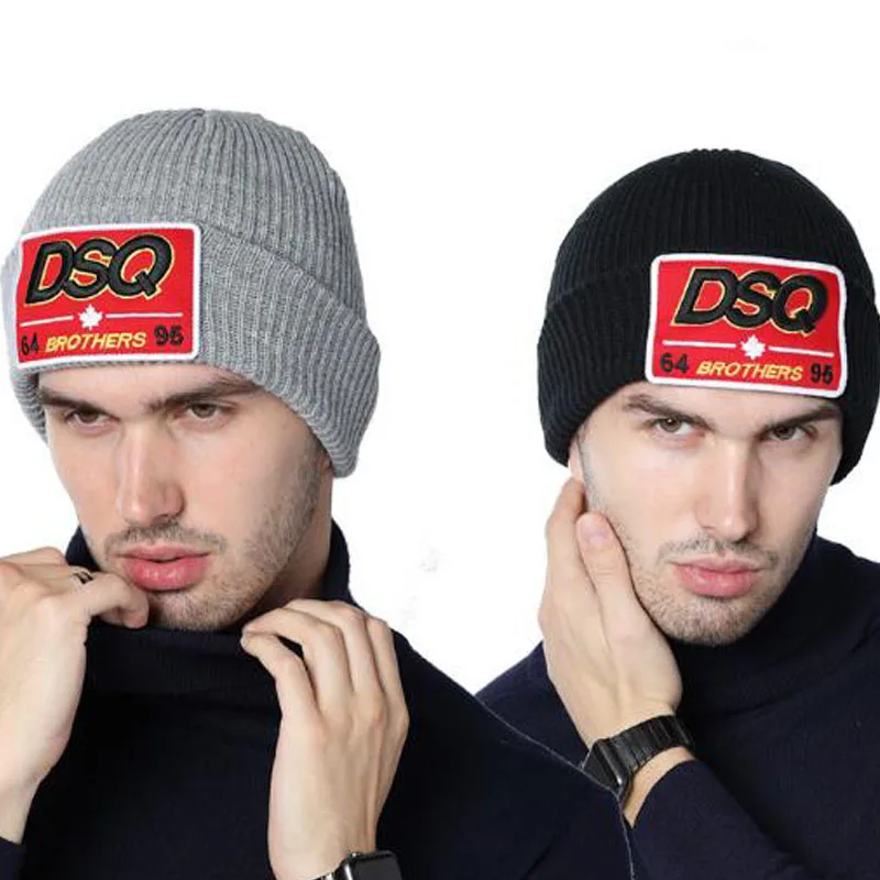 Новая Черная шапка DSQ Зимняя Теплая мужская шапка мужская женская Повседневная модная шапка сноубордиста унисекс для взрослых Регулируемая Горячая