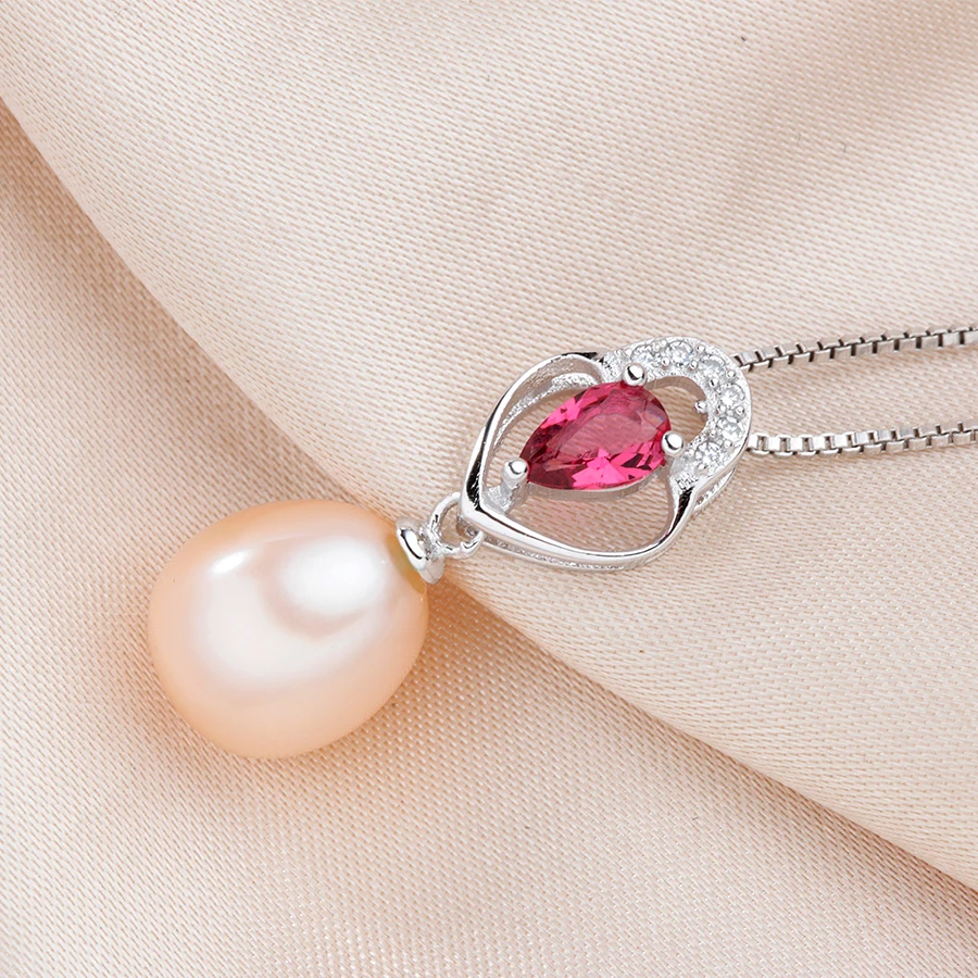 VEAMOR Popular Elegant 925 Sterling Silver Black Pearl Jewelry Set for Women Pendant Necklace &amp Earrings Party/Wedding Occasion |