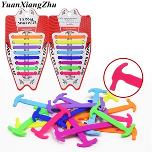 Эластичные силиконовые шнурки 16 шт.лот, шнурки для кроссовок, шнурки для обуви без завязывания, шнурки для мужчин и женщин, резиновые шнурки для обуви