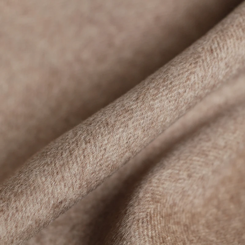 Двухстороннее утолщенное шерстяное пальто Pearlsilk в елочку 3 цвета зимнее из 100%-ной