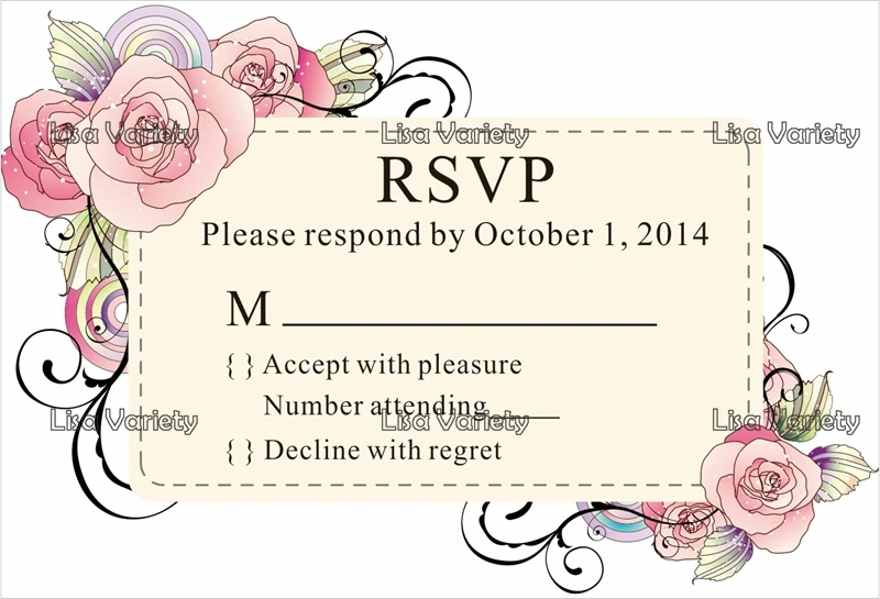 

Персонализированные RSVP карты с бесплатным конвертом для свадьбы/вечерние, 50 шт./лот, R15