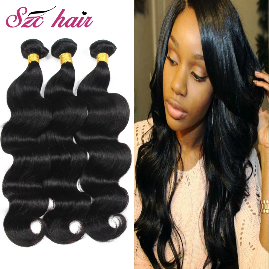 Малайзийский Девы Волос Объемной Волны Человеческих Weave Связки 7А Малайзии