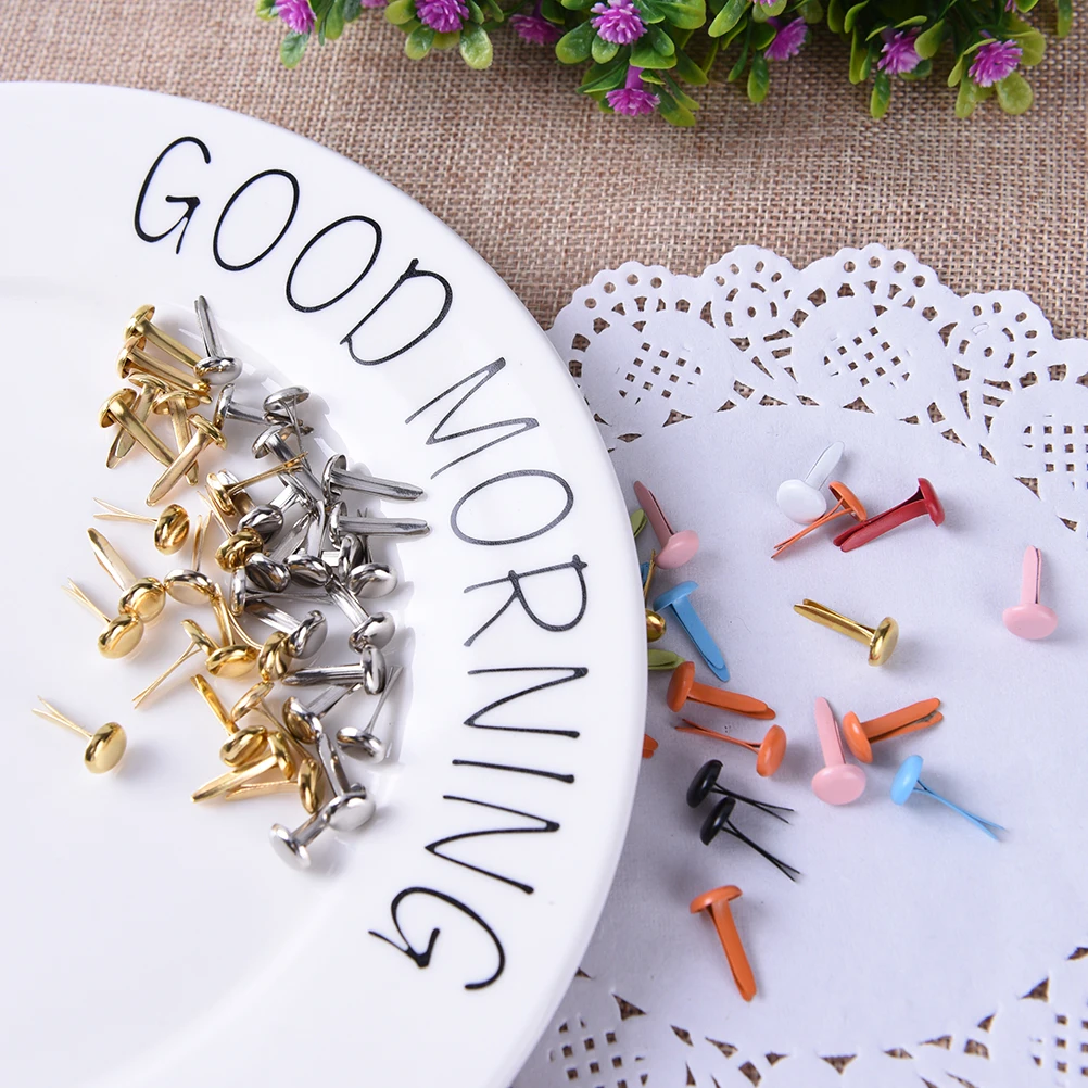 50 шт 7 мм DIY Cardmaking Смешанная Пастель Круглые металлические штифтики для