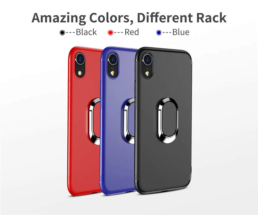 Роскошный силиконовый чехол для iPhone X Xs Max XR с магнитным металлическим кольцом