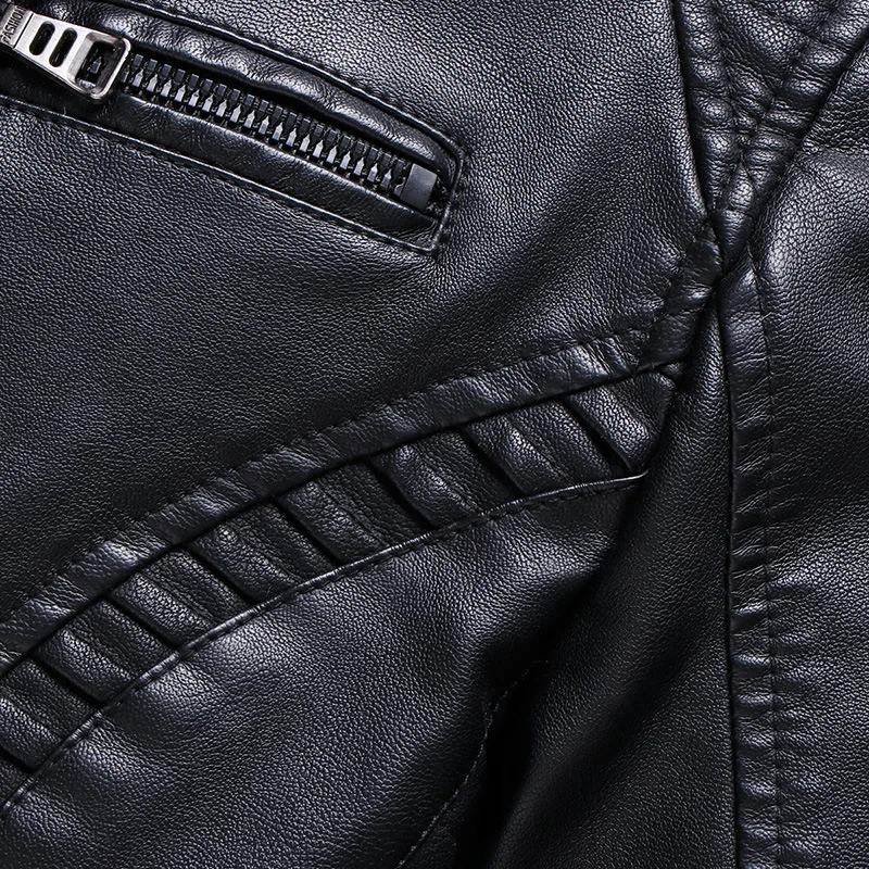 Bomber Solid Jacket 2019 Men Casual Spring Autumn Sportswear Leather Overcoat Motorcycle Mens Jackets Homme Coats Oversized 5XL | Мужская