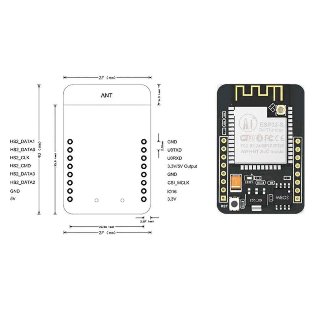 ESP32-CAM WiFi модуль ESP32 серийный к CAM 5V WIFI Bluetooth макетная плата + OV2640 камеры Горячий |