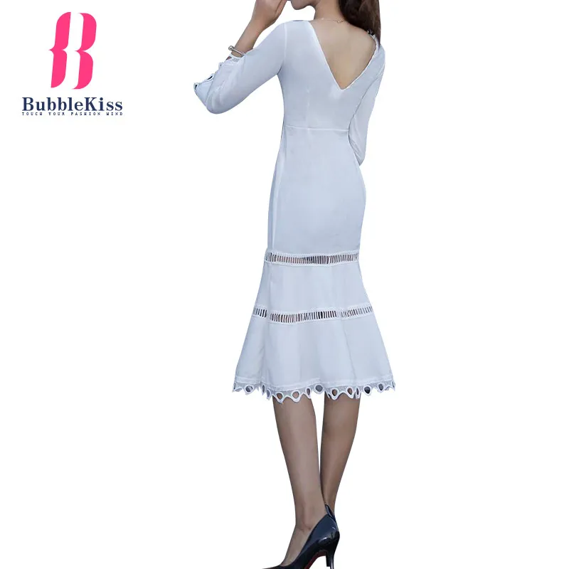 Bubblekiss V Средства ухода за кожей Шеи плотная выдалбливают Bodycon платье Для женщин