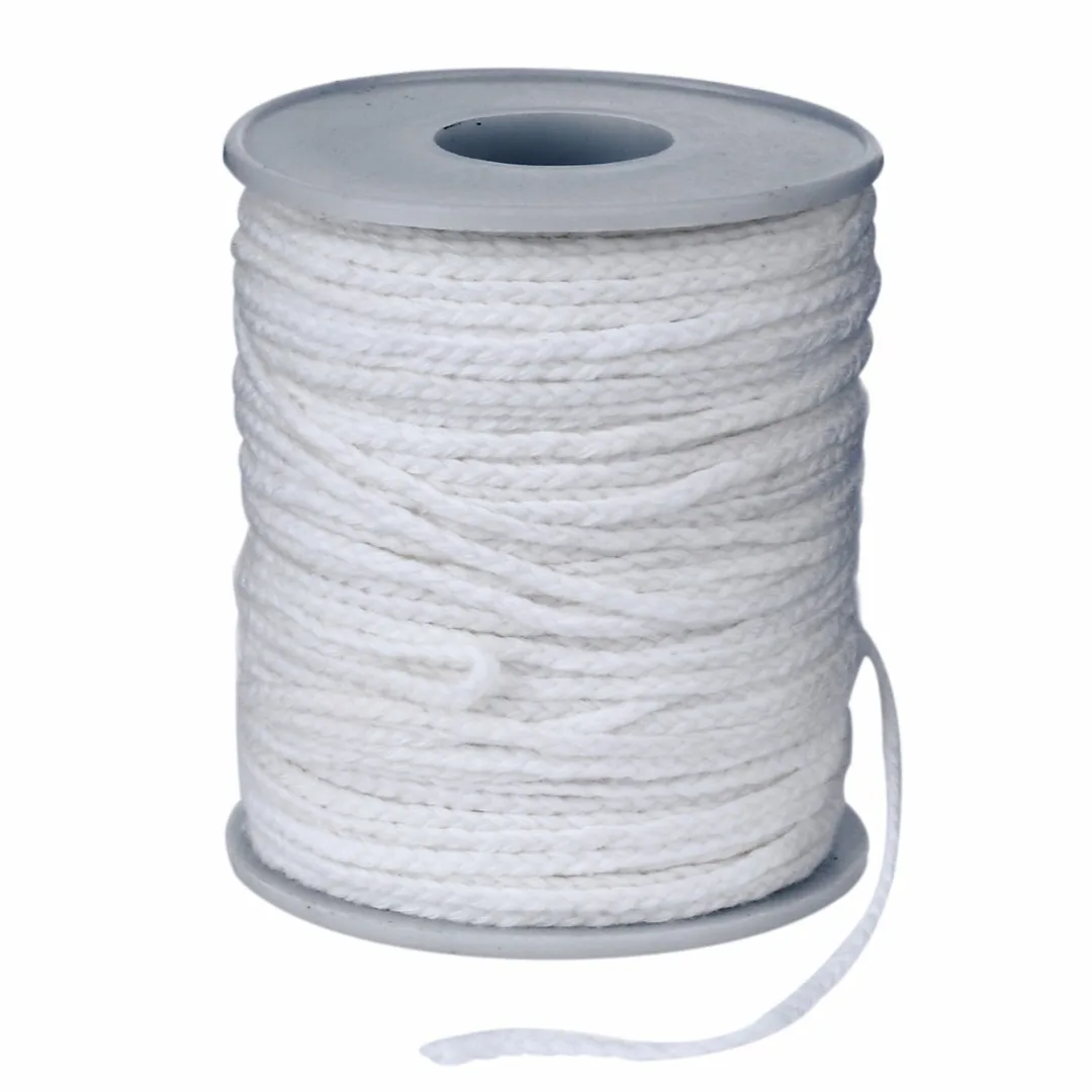 

New Spool of Cotton Square Braid Candle Wax Core 61m x 2.5mm For Candle Making Supplies