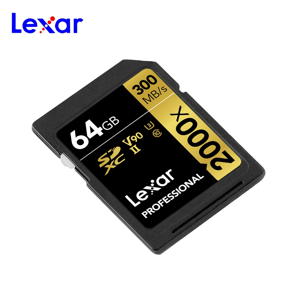Оригинальная флеш карта Lexar 2000X памяти SD на 32 ГБ 64 128 300 МБ/с./с высокая скорость для