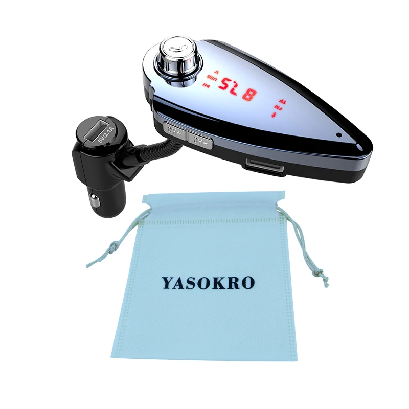 Автомобильный комплект громкой связи YASOKRO с Bluetooth FM передатчик двойным USB портом