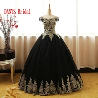 black puffy quinceanera dresses girl princess ball gown plus size masquerade long prom sweet sixteen 16 dresses for 15 years