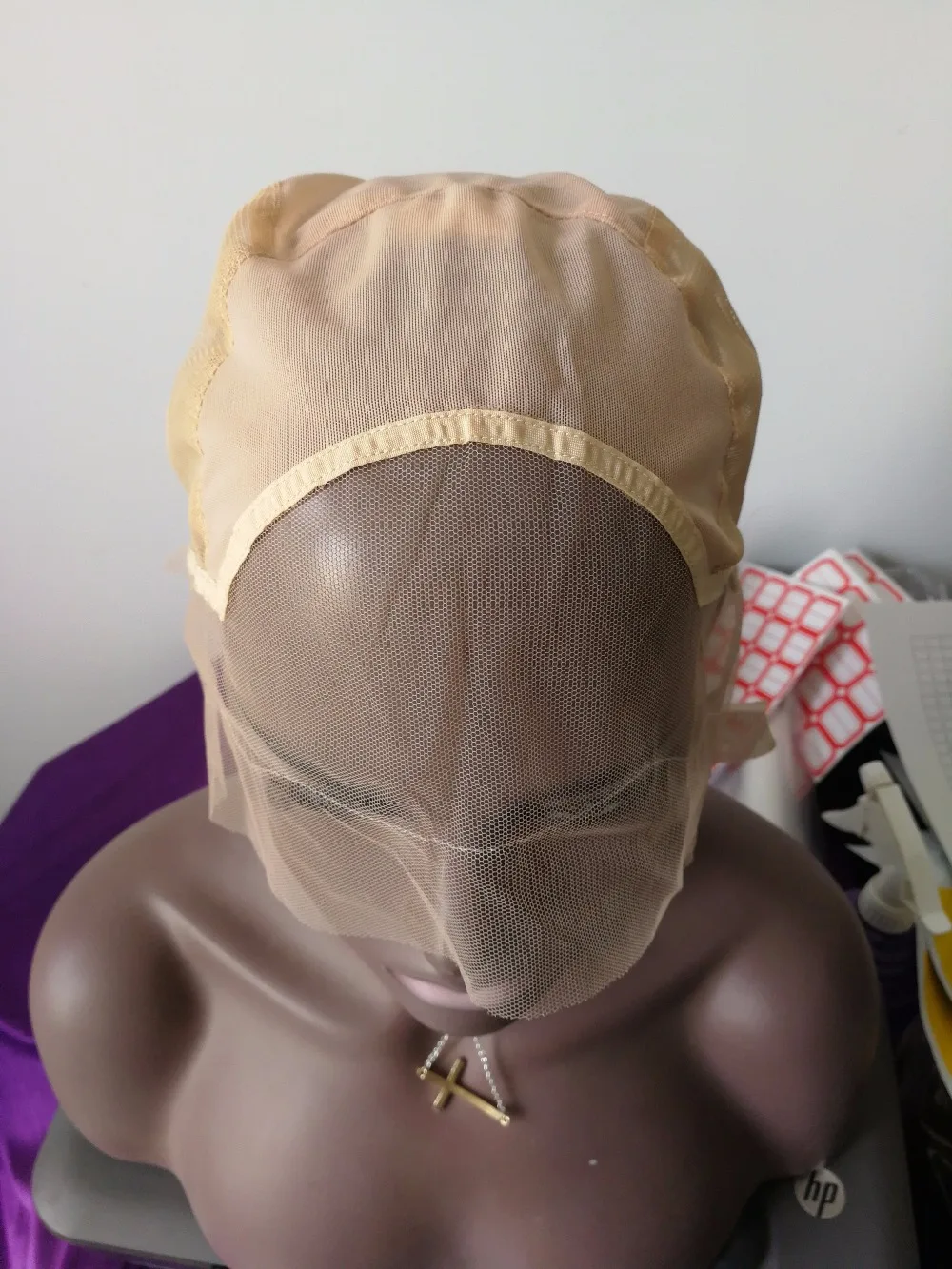 Кружевная передняя крышка парика для изготовления с регулируемым эластичным