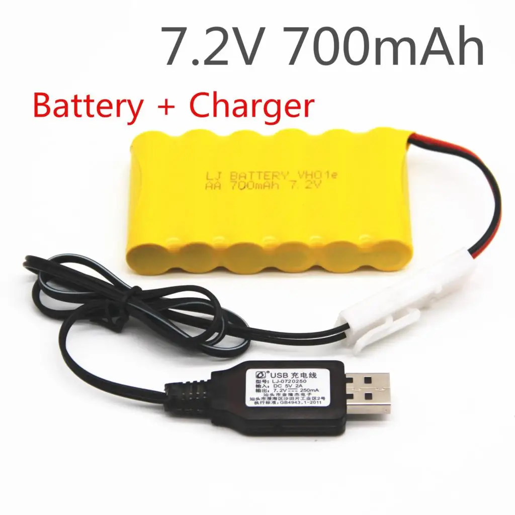 7 2 v 700mah AA NI CD Батарея с Зарядное устройство набор для электрическая игрушечная