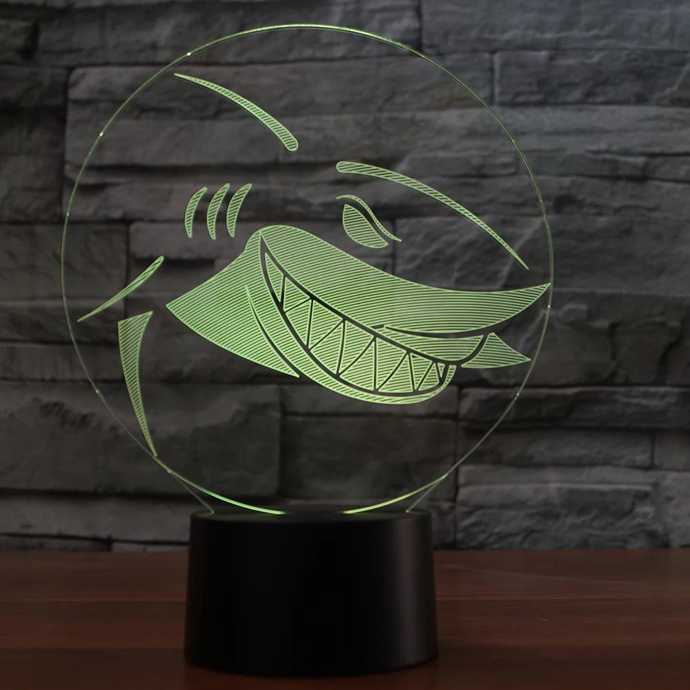 Светодиодный ночсветильник в виде животных акулы 3d иллюзия USB Сенсорная