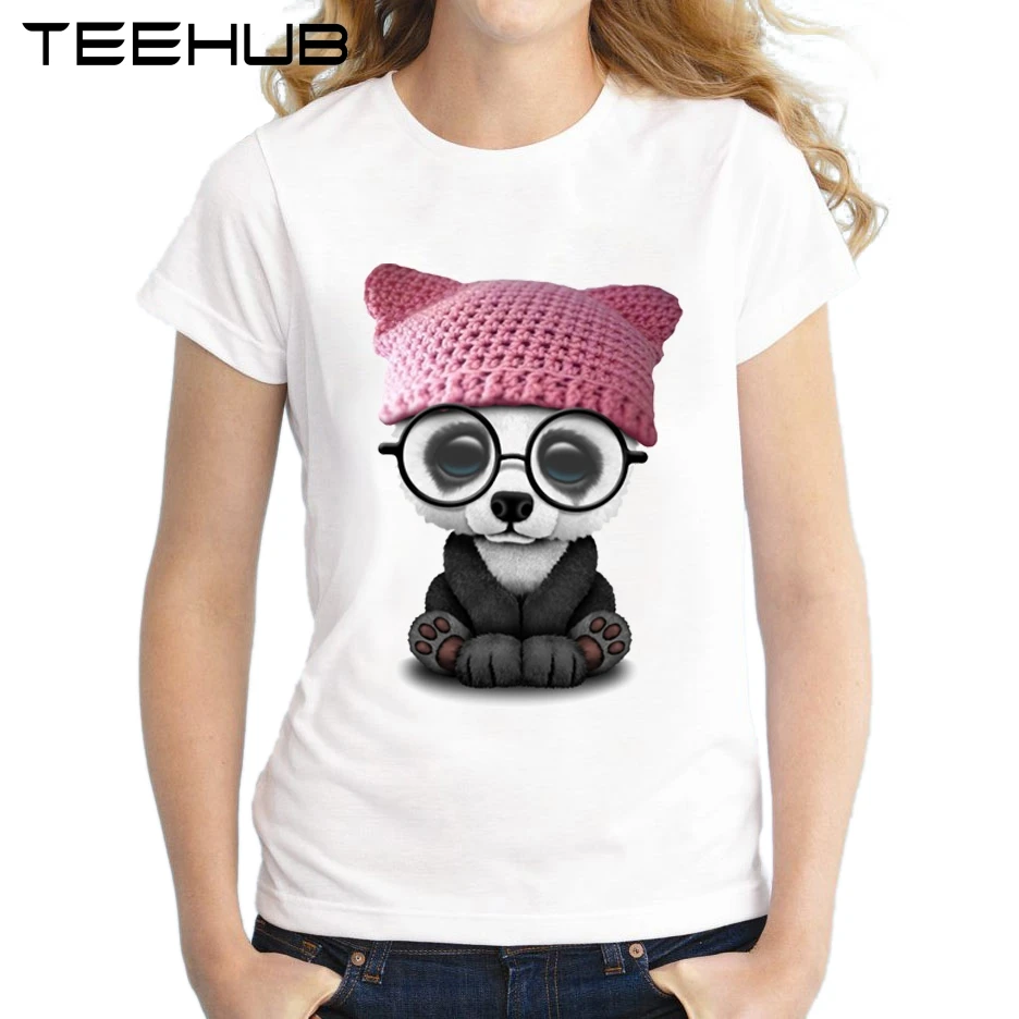 Милая Детская футболка с принтом в виде панды и шляпы Харадзюку