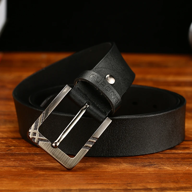FURONG Genuine Leather Belts for Men Brand New Designer Belts Pin Buckle Men's Belt Jeans Accessories Quality Men Belts Luxury