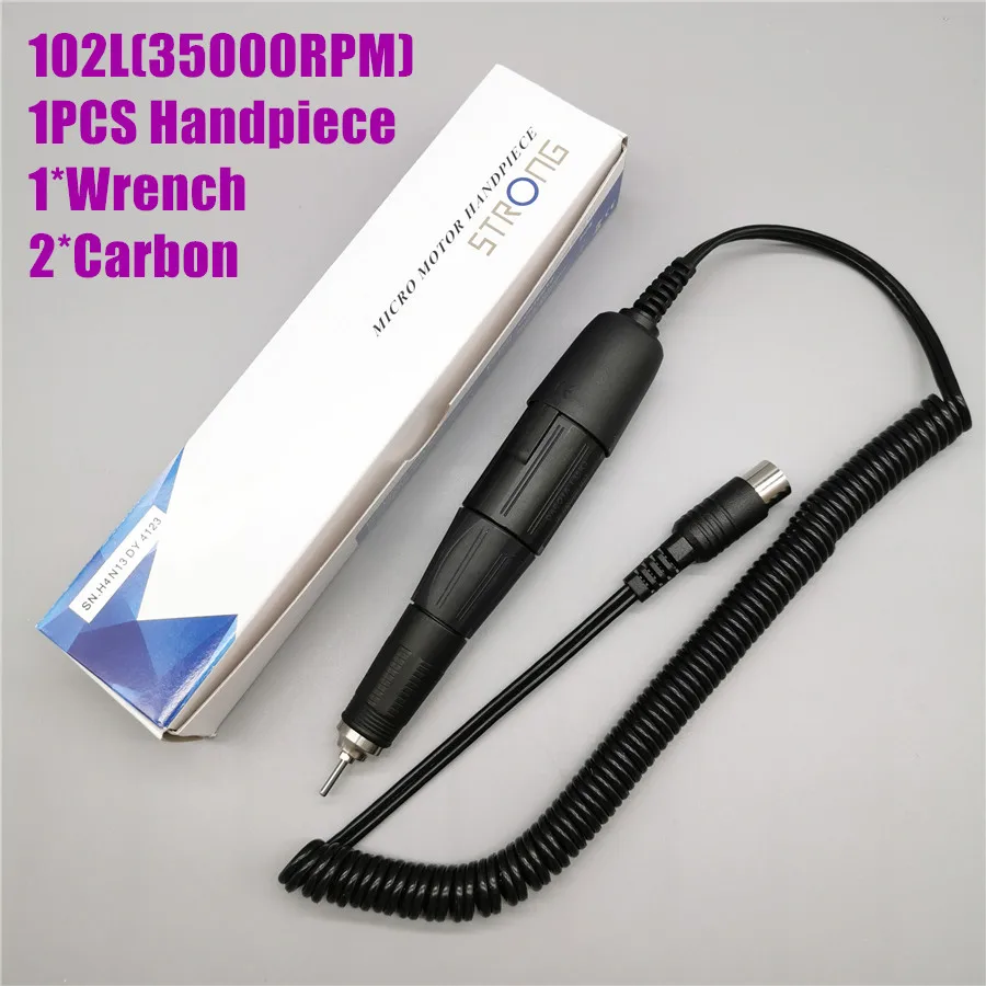 1pcs 102L Black Ручка для сверла 35K 102L 40K 105L наконечник для сильного управления 210 Электрический Маникюрный аппарат для ногтей ручка для сверления ногтей инструмент для ногтей - Цвет: 1pcs 102L Black