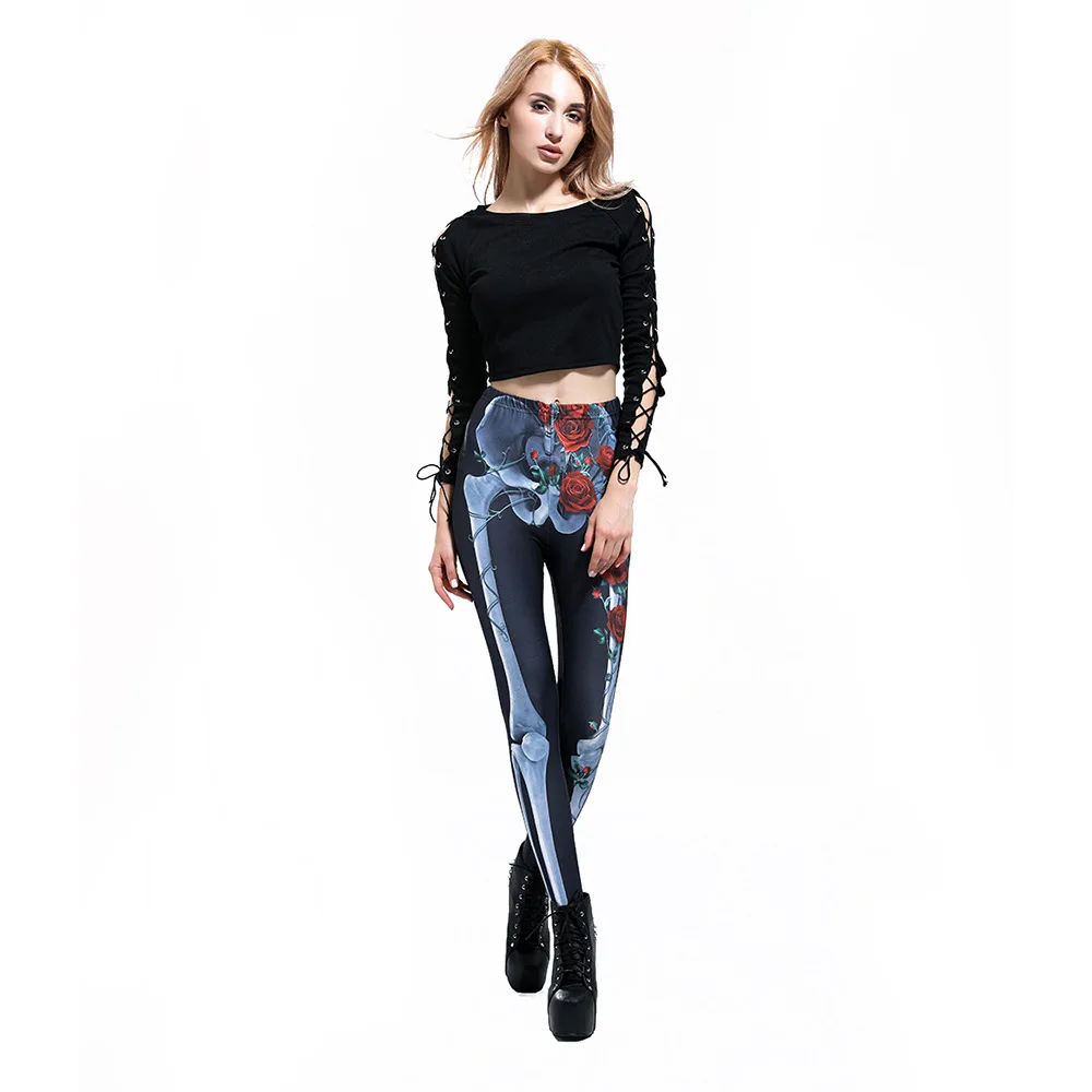 MOBTRS Leggings Hot Sell Women's Flower Digital Print Pants Woman Trousers Stretch Female Plus Size | Женская одежда