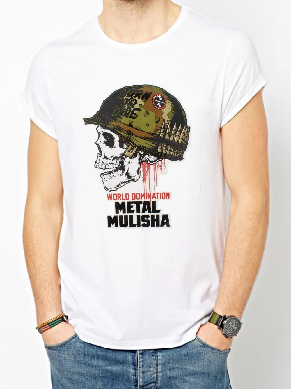 Мотокросс Металл Mulisha футболка Для мужчин для отдыха с коротким рукавом