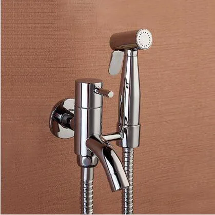 

4 Types bidet spray shower nozzle set, Copper single cold water bidet faucet, Bathroom wall mounted toilet flushing device suit