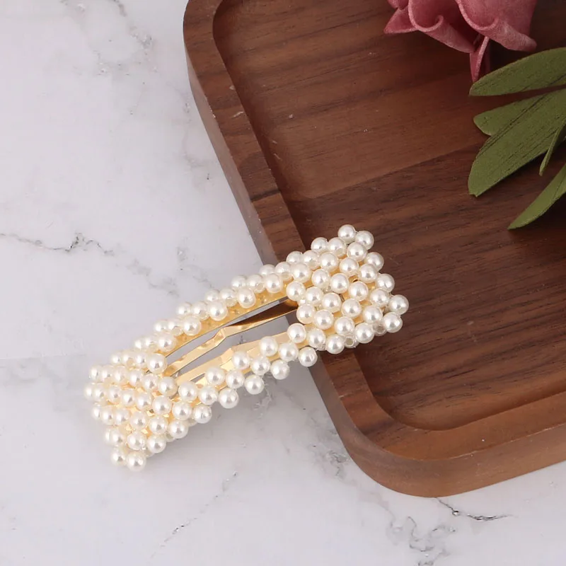 Женские заколки с имитацией жемчуга LEADERBEADS золотистые минималистичные для волос