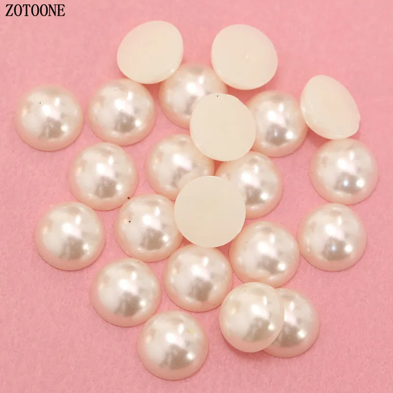 ZOTOONE 1000 шт 2-6 мм перламутровая отделка Steentjes поделки из смолы полукруглые жемчужные бусины с плоской задней поверхностью жемчужные бусины для дизайна ногтей DIY украшения B - Цвет: Beige