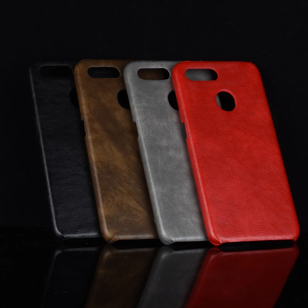

For Oppo F9 Case oppof9 Retro PU Leather Litchi pattern Skin Protective Hard Cover For Oppo F9 Pro CPH1823 Phone Fitted Case