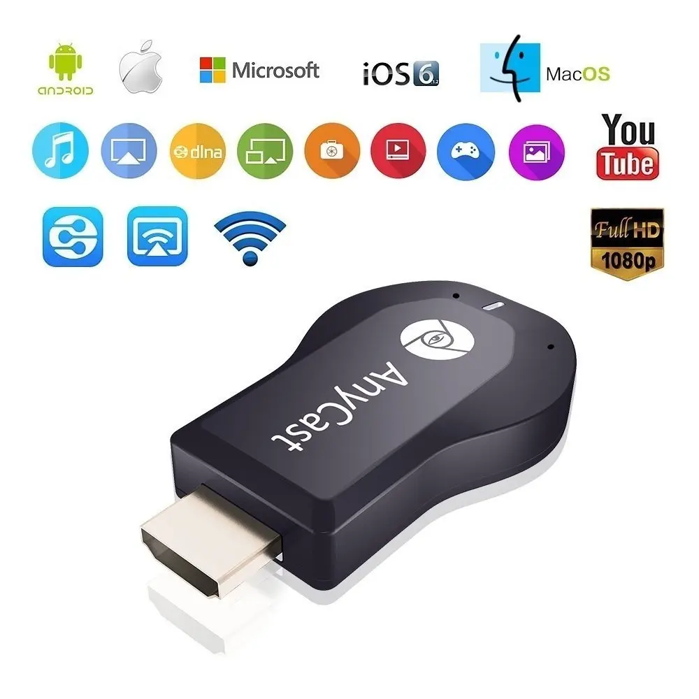 AnyCast M2 Plus беспроводной WiFi Дисплей донгл приемник 1080P HD Интерфейс ТВ палка DLNA Airplay