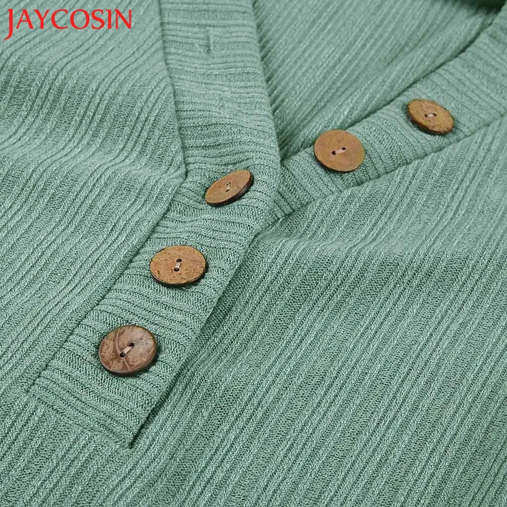 Женская Однотонная футболка с v образным вырезом JAYCOSIN повседневный Свободный