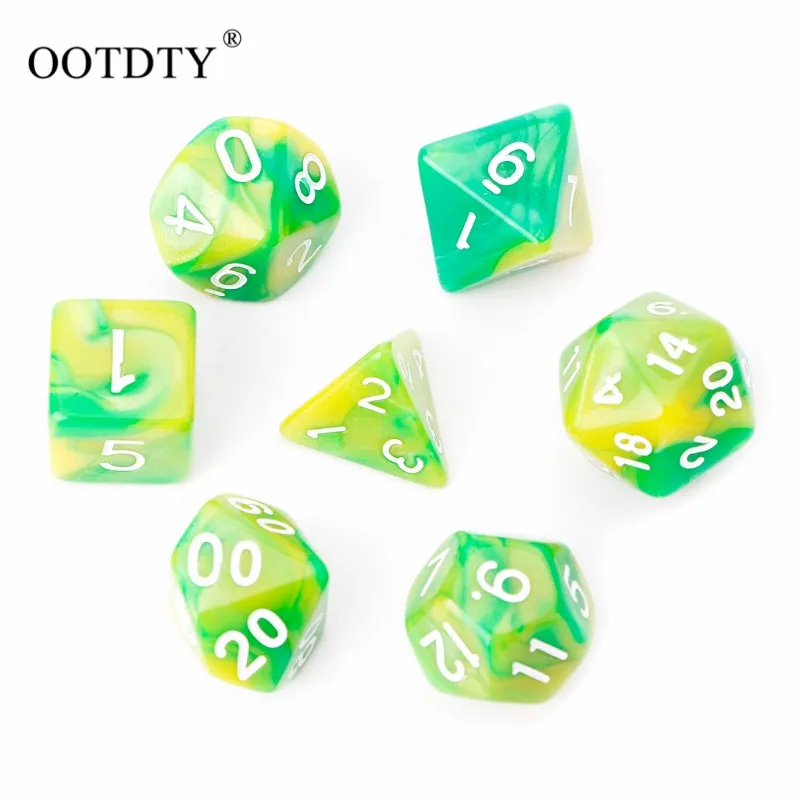 Новое поступление 7 шт./компл. акриловые полигедральные игры TRPG для драконов
