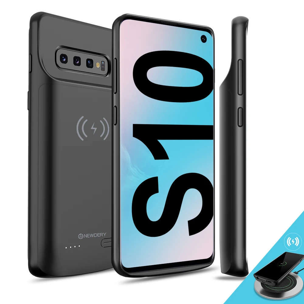 Newdery для samsung Galaxy S10E S10 S10 Plus чехол для аккумулятора Qi беспроводной зарядный Совместимый Чехол Для S10E S10 S10 Plus черный
