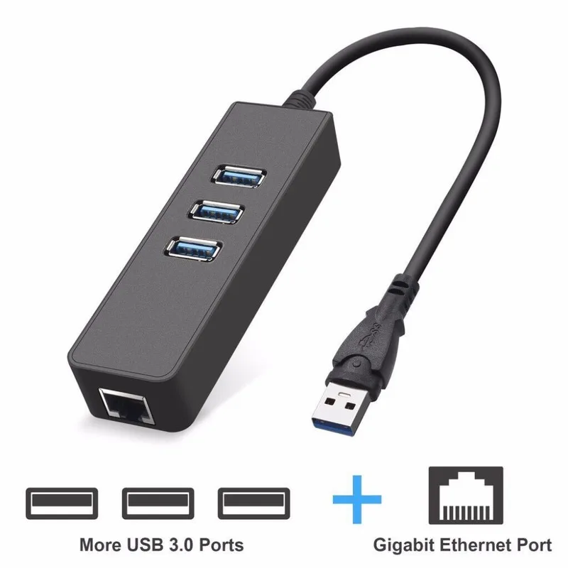 Хаб Basix USB Ethernet 3 0 к RJ45 10/100 Мбит/с для Chromebook MacBook Mac Pro адаптер Сетевая карта