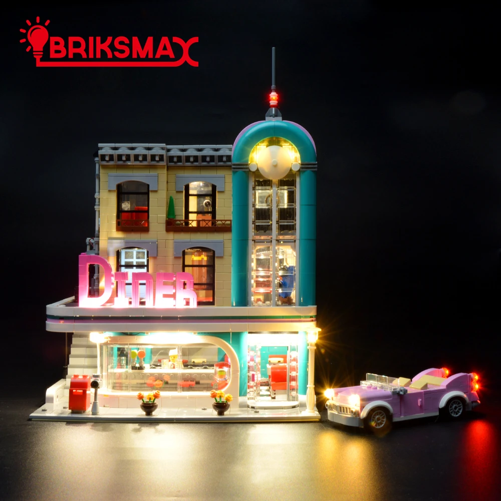 BriksMax светодиодный светильник, комплект для создателя, знатока, городской закусочной, строительные блоки, модельное освещение, комплект, совместимый с 10260