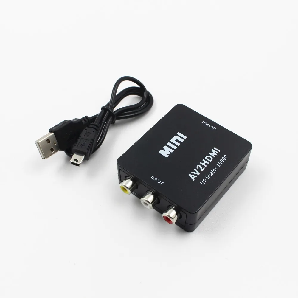 DOITOP Композитный RCA AV HDMI CVBS чтобы адаптер конвертер Поддержка HD 720 P 1080 к Mini AV2 видео