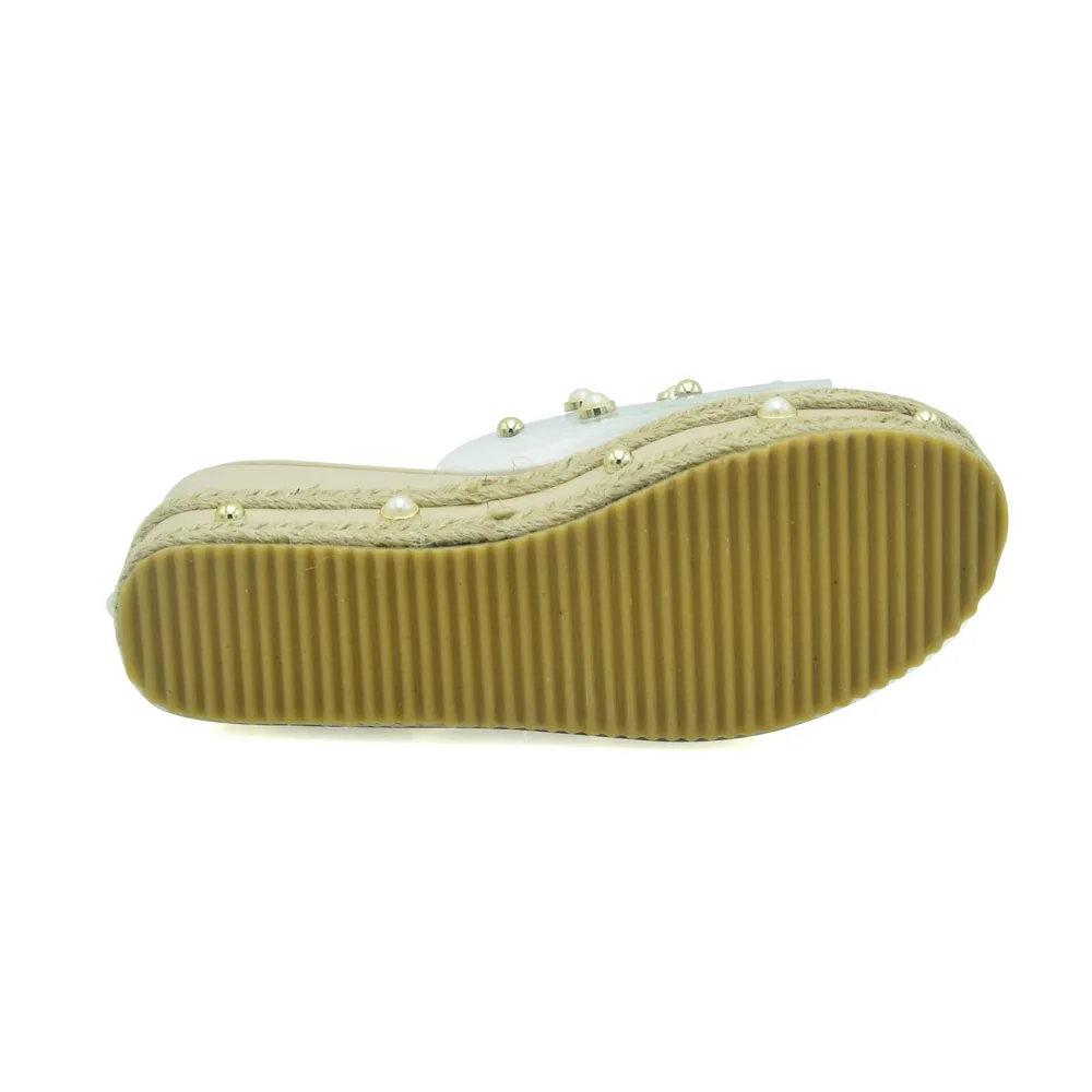 

Grapara New Summer Women Shoes Female Thick Bottom Slope Platform Shoes Woman Pearl Transparent Fashion Beach Shoes Slippers