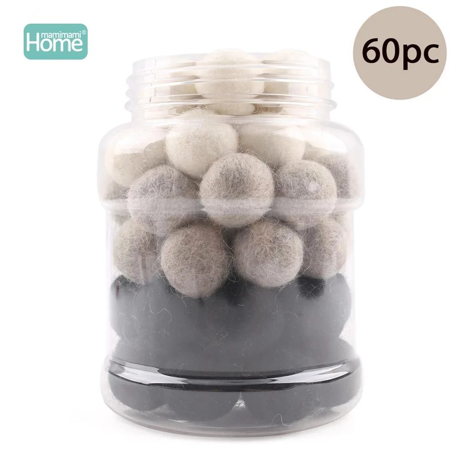 

MamimamiHome 60 шт шарик из шерстяного войлока Безопасный и натуральный Ecofriendly украшение комнаты кулон украшение Новорожденные игрушки Аксессуар...
