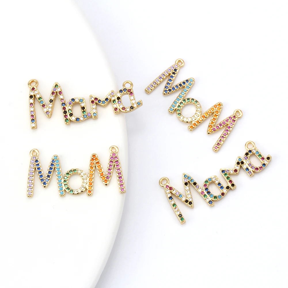 Yishan 1Pcs Lovely Letter MOM/MAMA Pendant Copper Necklace Jewelry Accessories for DIY to Mother Love Festival Gift EY6215 | Украшения и