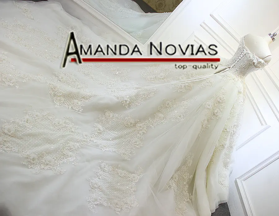 vestido de noiva Amanda Novias роскошное бальное платье с длинным шлейфом Свадебное платье
