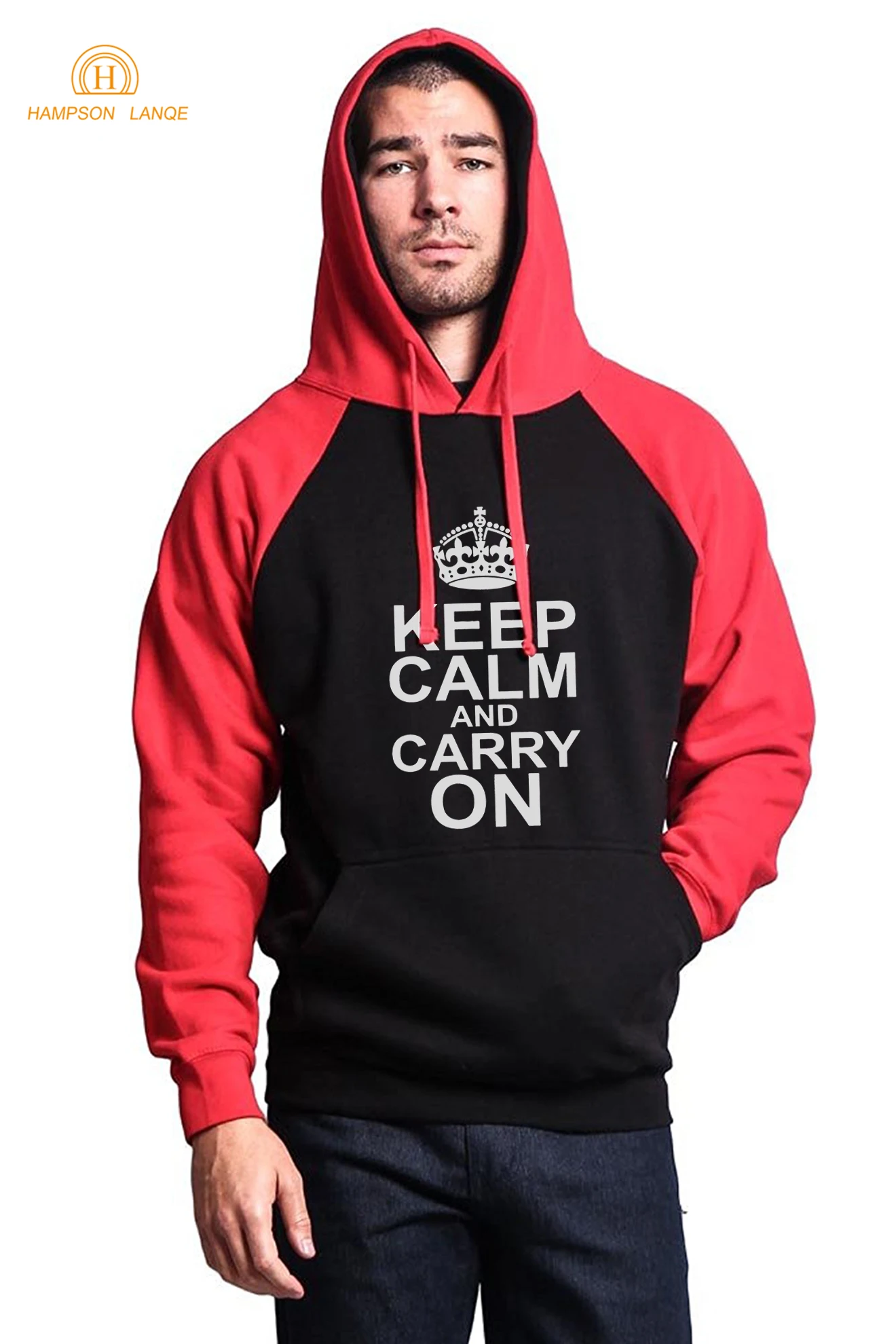 Толстовка HAMPSON LANQE с надписью Keep Calm And Carry On мужские флисовые толстовки на осень и