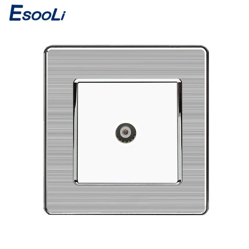 Разъем для телевизора Esooli 1 Gang роскошная настенная розетка панель из нержавеющей
