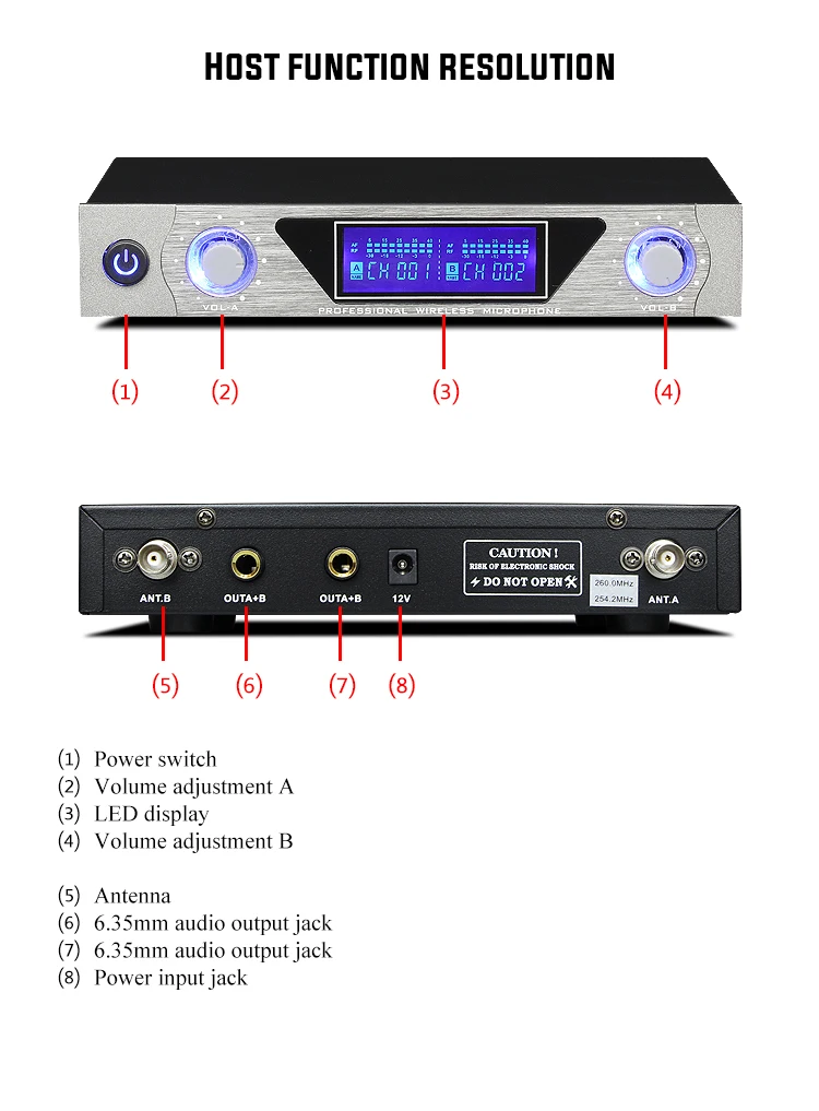 Беспроводной микрофон MU-868 ультра-высокая частота двойной ручной с ЖК-дисплеем