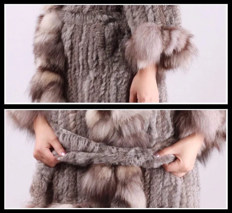 Fur Story, новинка 010140, женское модное пальто с натуральным мехом лисы, роскошная зимняя куртка, женские вязаные пальто