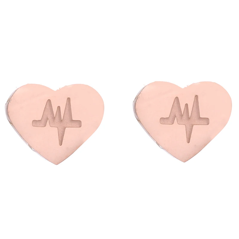 Медицинские серьги в форме сердца золотого цвета гвоздики для женщин подарок 2018