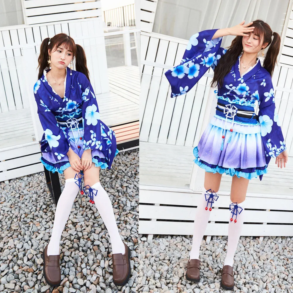 Аниме Love Live костюмы для косплея кимоно Kousaka Honoka Sonoda Umi Nishikino Maki костюм на Хэллоуин