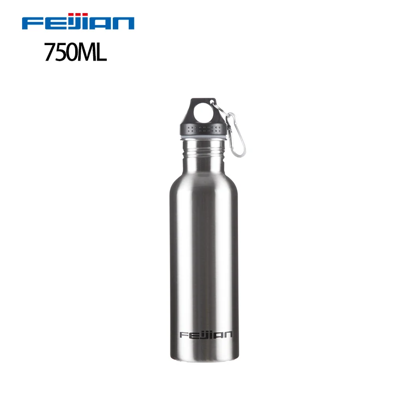 750ml FEIJIAN, Спортивная бутылка для воды, фляга из нержавеющей стали, широкая горлышко, герметичная фляга, 500 мл, 750 мл, 1000 мл, 1800 мл, л - Цвет: 750ml